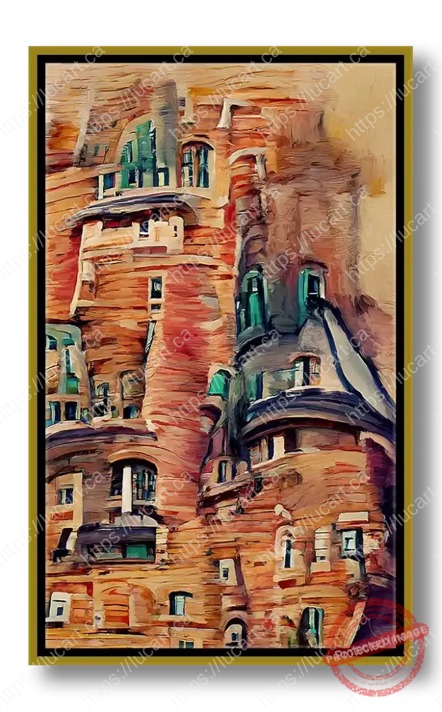 Art numerique a l'acrylique du Chateau Frontenac