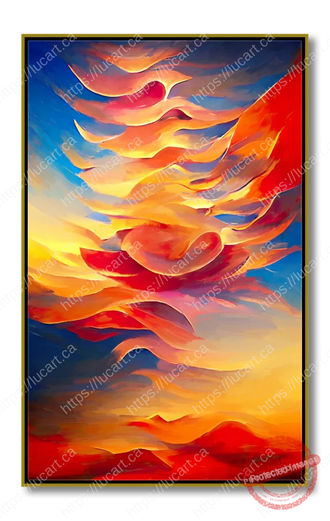 Abstraction d'un couché de soleil, très coloré